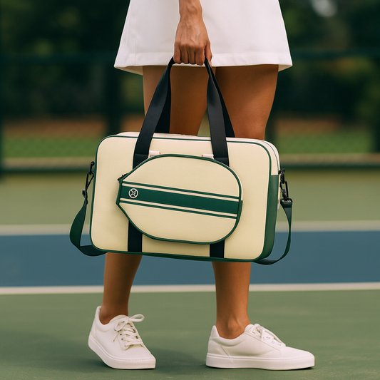 Baseline Bag Retro Cream & Green Pickleball Court Tote